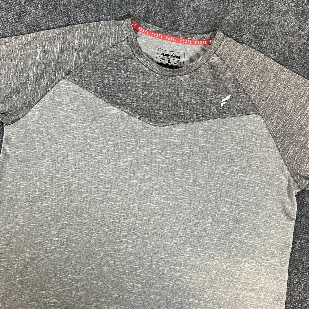 Flag Nor Fail Men's Performance Moto T-Shirt | SS | Gray | Breathable | Size L